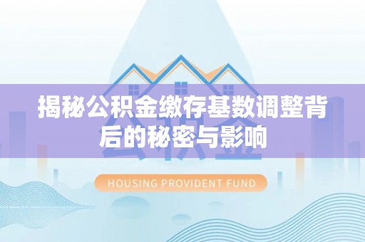 阜康揭秘公积金缴存基数调整背后的秘密与影响